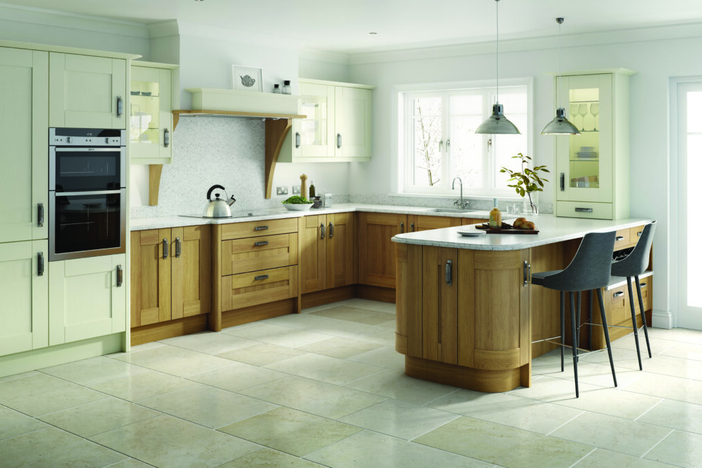 Broadoak Kitchen in Alabaster and Oak