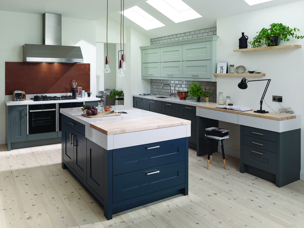 Fitzroy Kitchen in Hartforth Blue, Partridge Grey and Slate