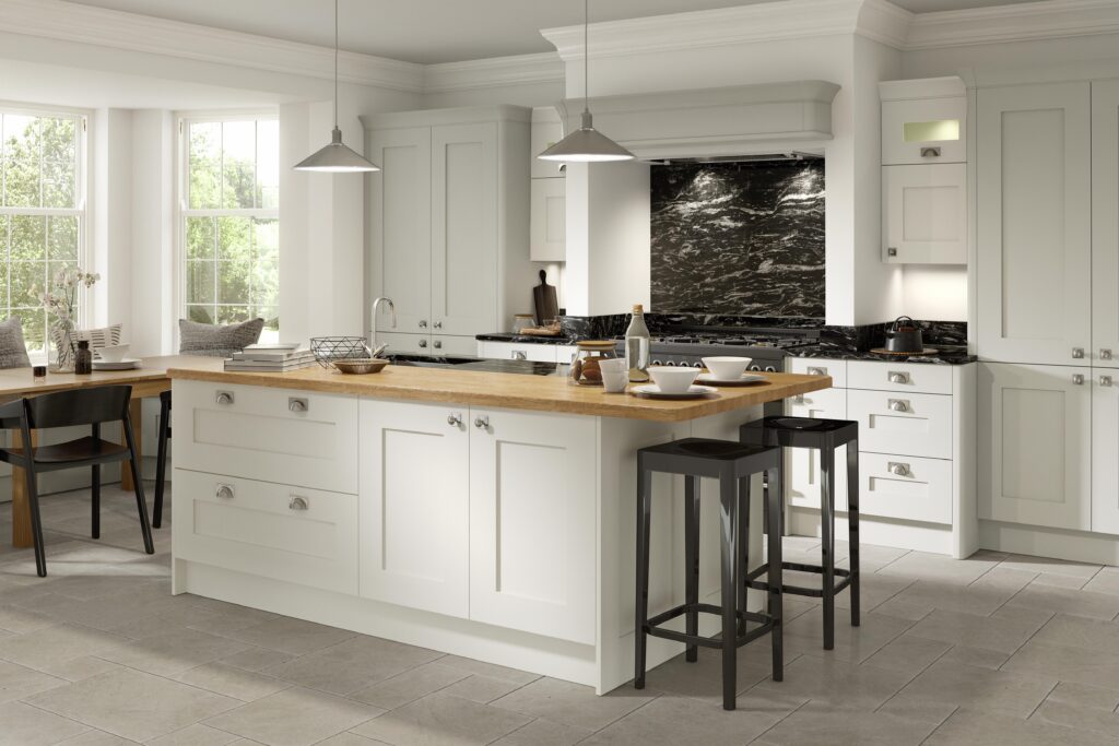 Fitzroy Kitchen in Porcelain and Partridge Grey