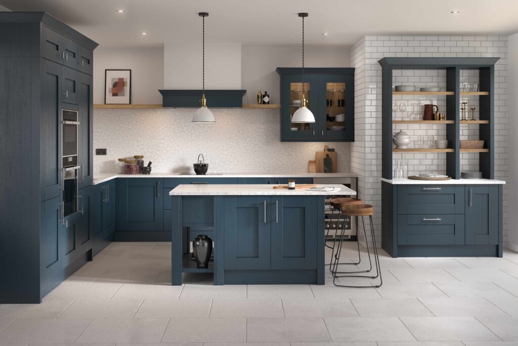 Milbourne Kitchen in Hartforth Blue