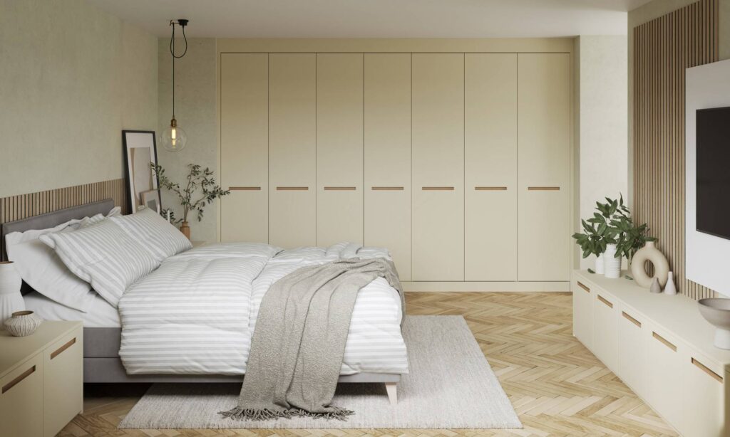 Porter Extended Channel Bedroom in Horizontal Mussel and Oak