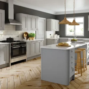 fitzroy kitchen in dove grey and dust grey